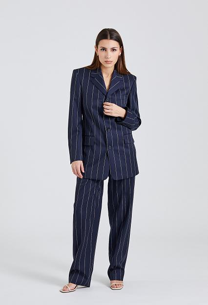 Filippa K Julie Pinstripe Trousers Navy